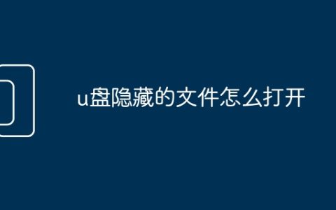 u盘隐藏的文件怎么打开