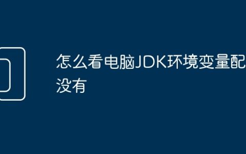 怎么看电脑JDK环境变量配置没有