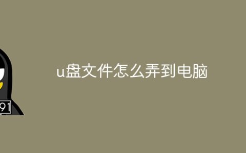 u盘文件怎么弄到电脑