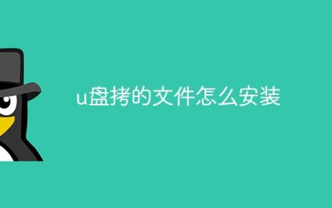 u盘拷的文件怎么安装