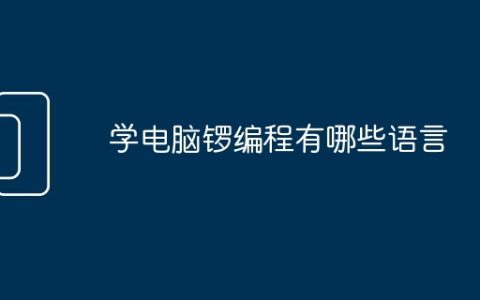 学电脑锣编程有哪些语言