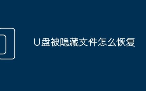 U盘被隐藏文件怎么恢复