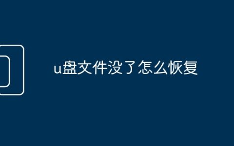 u盘文件没了怎么恢复