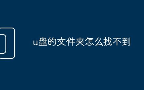 u盘的文件夹怎么找不到