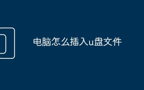 电脑怎么插入u盘文件
