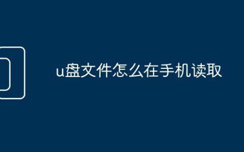 u盘文件怎么在手机读取