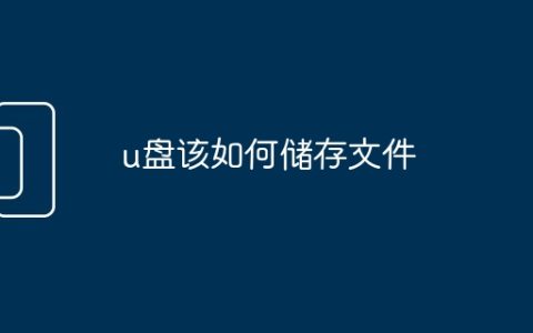 u盘该如何储存文件