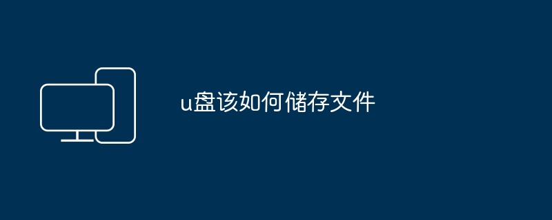 u盘该如何储存文件
