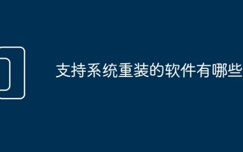 支持系统重装的软件有哪些