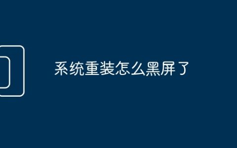 系统重装怎么黑屏了