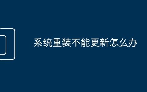 系统重装不能更新怎么办