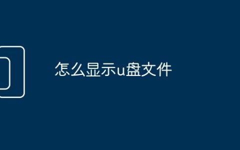 怎么显示u盘文件