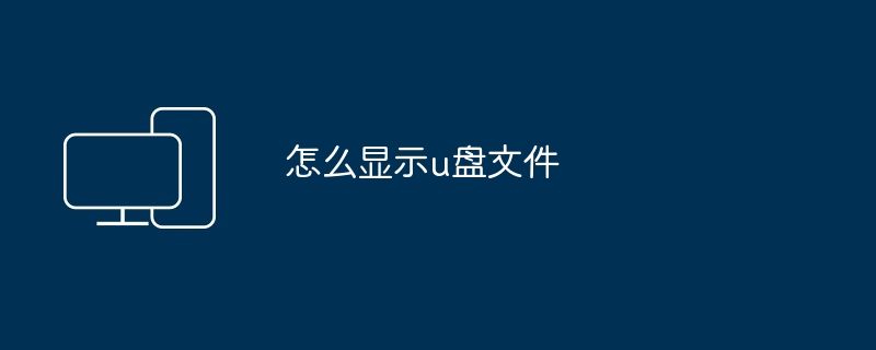 怎么显示u盘文件
