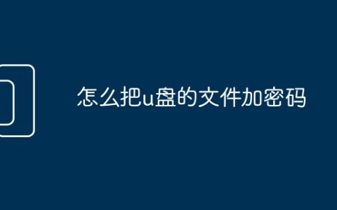 怎么把u盘的文件加密码