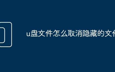 u盘文件怎么取消隐藏的文件