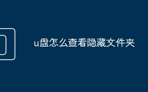 u盘怎么查看隐藏文件夹