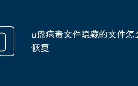 u盘病毒文件隐藏的文件怎么恢复