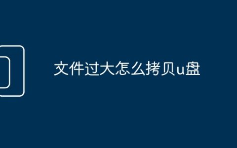 文件过大怎么拷贝u盘