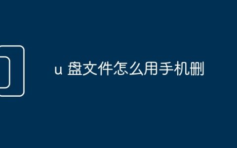 u 盘文件怎么用手机删