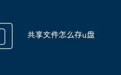 共享文件怎么存u盘