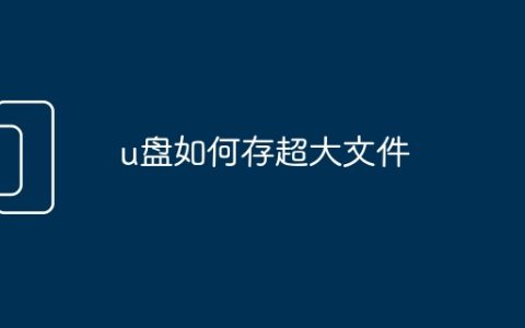u盘如何存超大文件