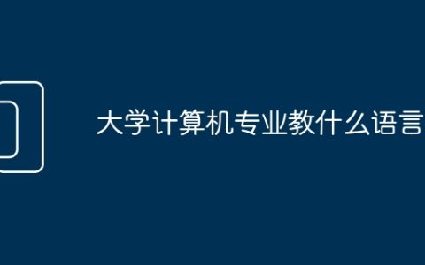 大学计算机专业教什么语言