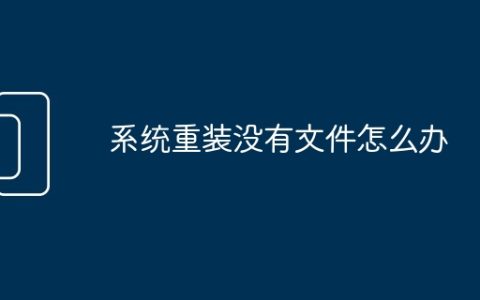 系统重装没有文件怎么办