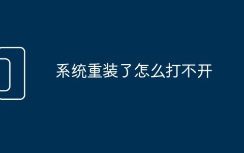 系统重装了怎么打不开