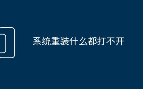 系统重装什么都打不开