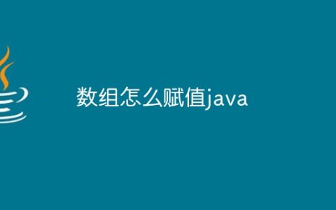 数组怎么赋值java