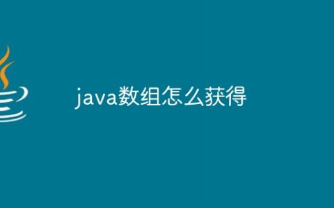 java数组怎么获得