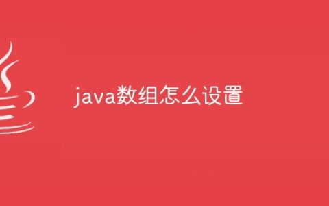 java数组怎么设置