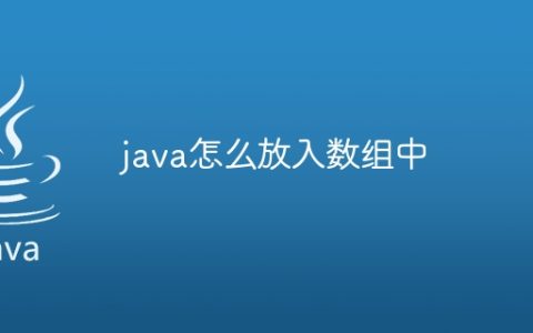 java怎么放入数组中
