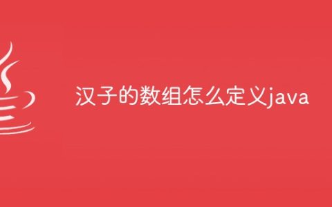 汉子的数组怎么定义java