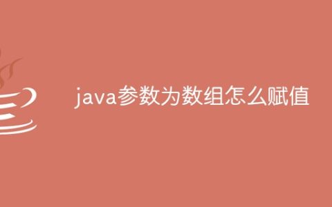 java参数为数组怎么赋值