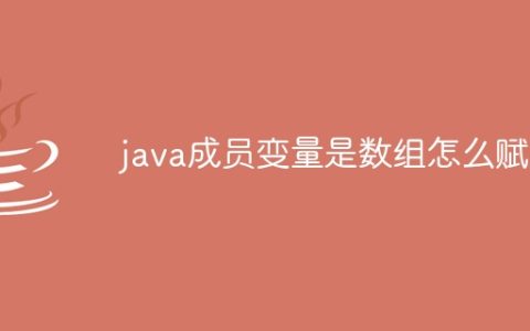 java成员变量是数组怎么赋值