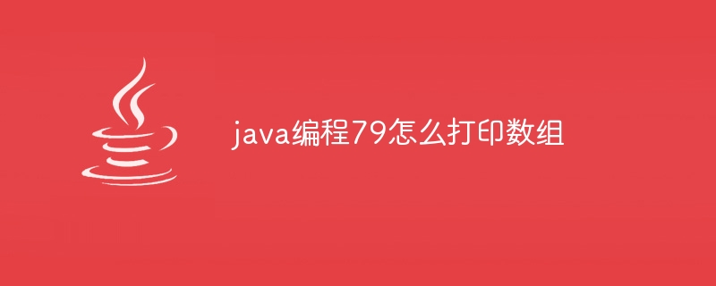 java编程79怎么打印数组