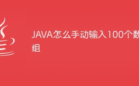 JAVA怎么手动输入100个数组