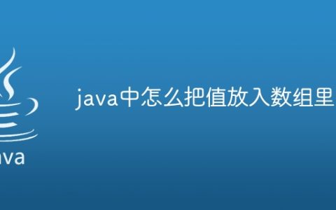 java中怎么把值放入数组里