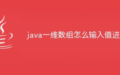 java一维数组怎么输入值进去