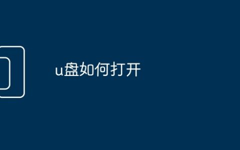 u盘如何打开