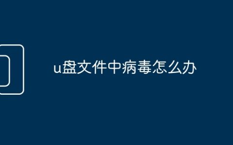 u盘文件中病毒怎么办