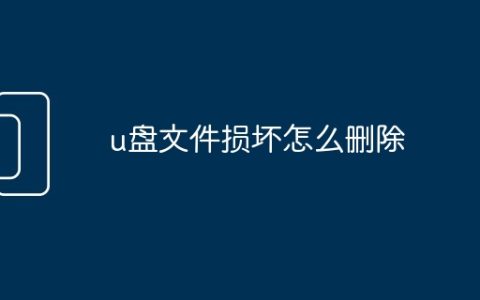 u盘文件损坏怎么删除