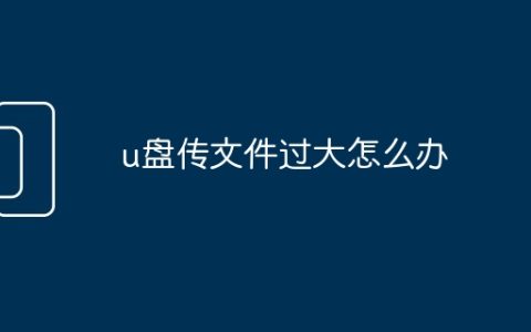 u盘传文件过大怎么办