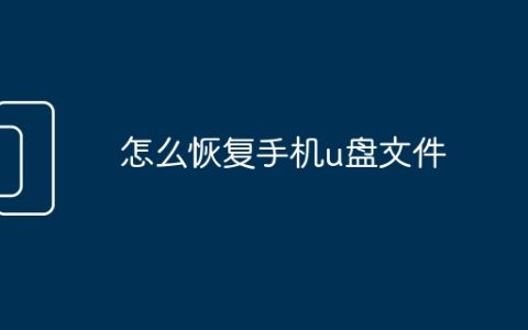 怎么恢复手机u盘文件