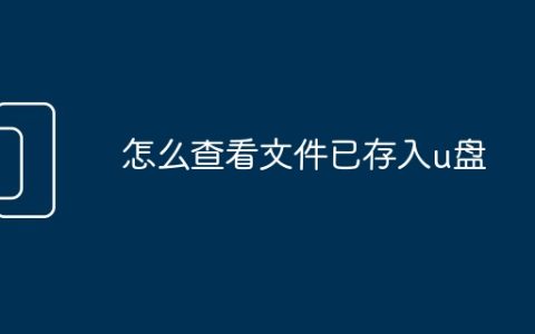 怎么查看文件已存入u盘