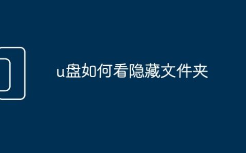 u盘如何看隐藏文件夹