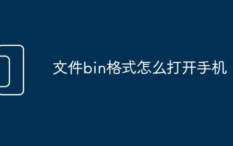 文件bin格式怎么打开手机