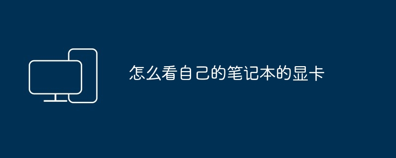 怎么看自己的笔记本的显卡