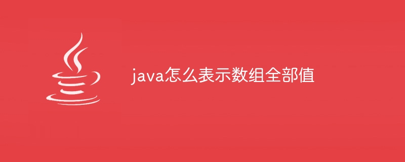 java怎么表示数组全部值